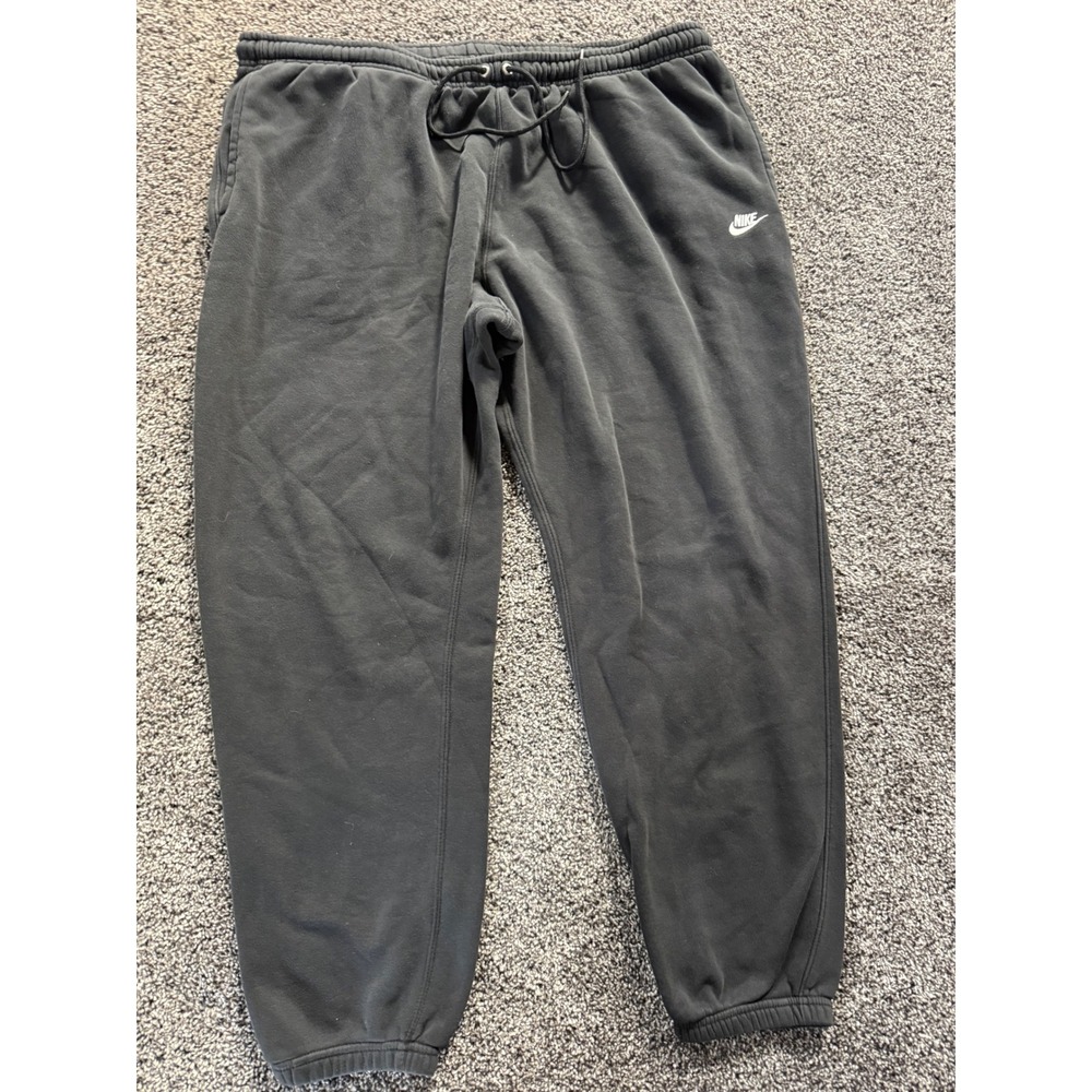 Nike Mens Fleece Joggers Sweatpants XXL Black Embroidered Logo Drawstring